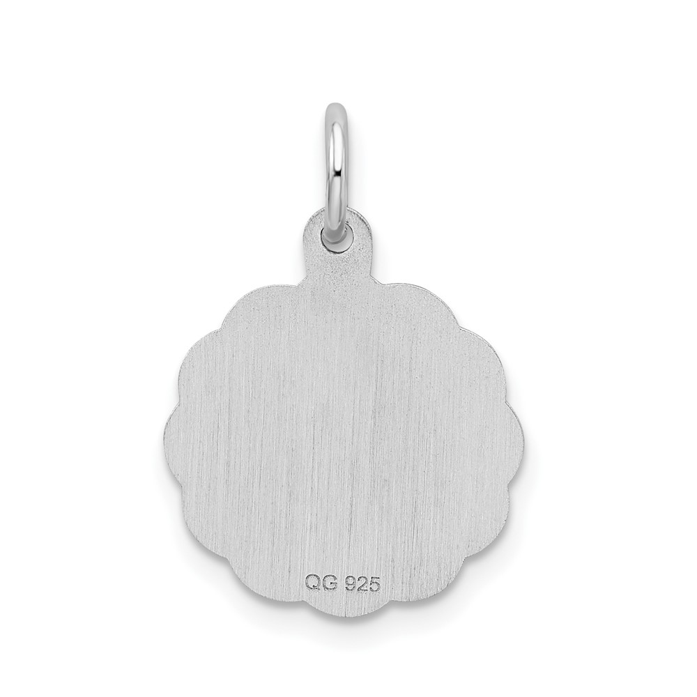 Sterling Silver/Rhodium-plated Brocaded Letter L Initial Pendant (QC4161L)