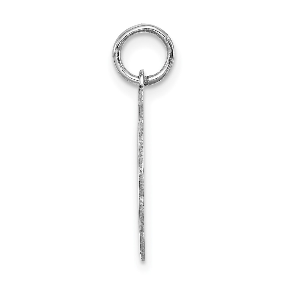 Sterling Silver/Rhodium-plated Brocaded Letter M Initial Pendant (QC4161M)