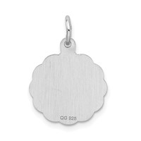 Sterling Silver Rhodium-plated Brocaded Letter N Initial Pendant view 3