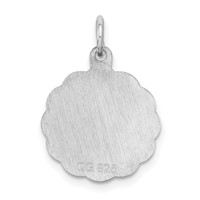 Sterling Silver Rhodium-plated Brocaded Letter O Initial Pendant view 3