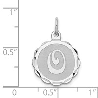 Sterling Silver Rhodium-plated Brocaded Letter O Initial Pendant view 4