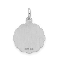 Sterling Silver Rhodium-plated Brocaded Letter P Initial Pendant view 3