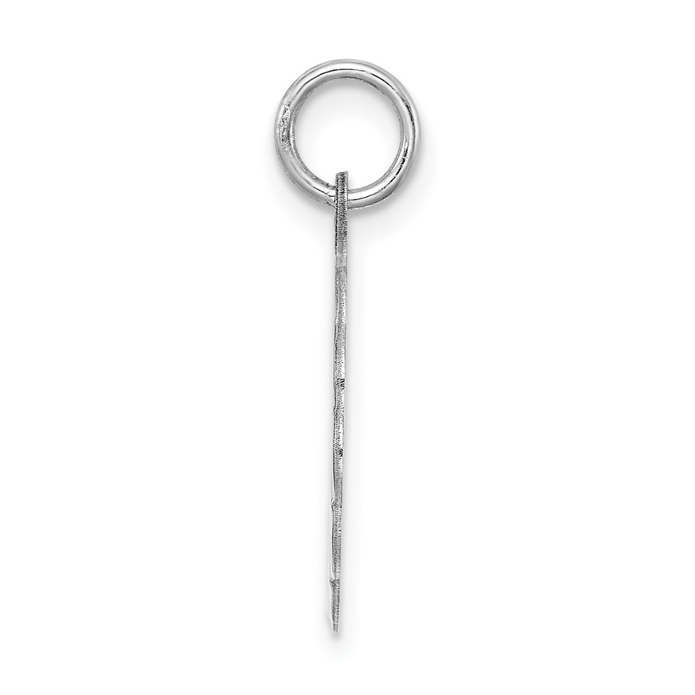 Sterling Silver/Rhodium-plated Brocaded Letter R Initial Pendant (QC4161R)