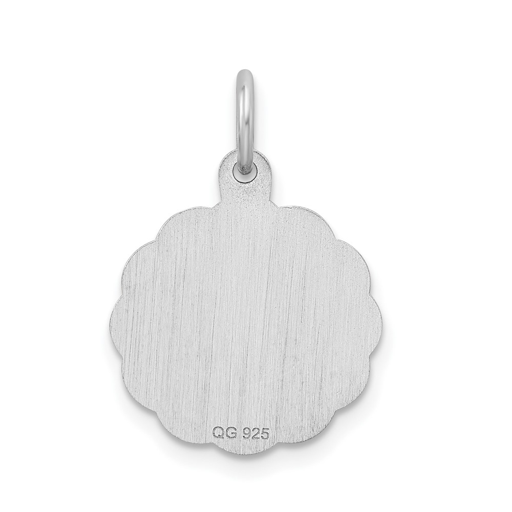 Sterling Silver/Rhodium-plated Brocaded Letter S Initial Pendant (QC4161S)