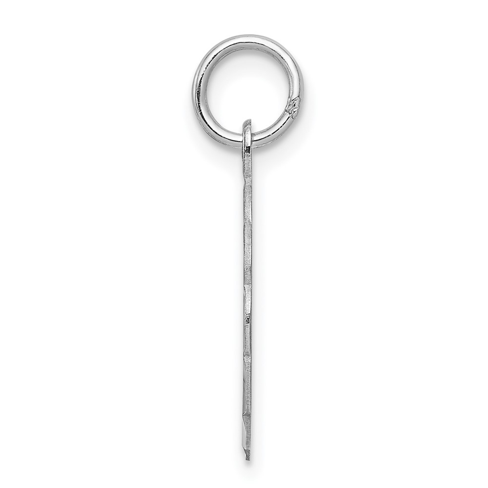 Sterling Silver/Rhodium-plated Brocaded Letter T Initial Pendant (QC4161T)