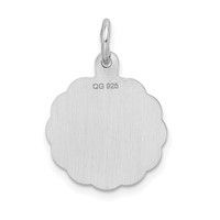 Sterling Silver Rhodium-plated Brocaded Letter T Initial Pendant view 3