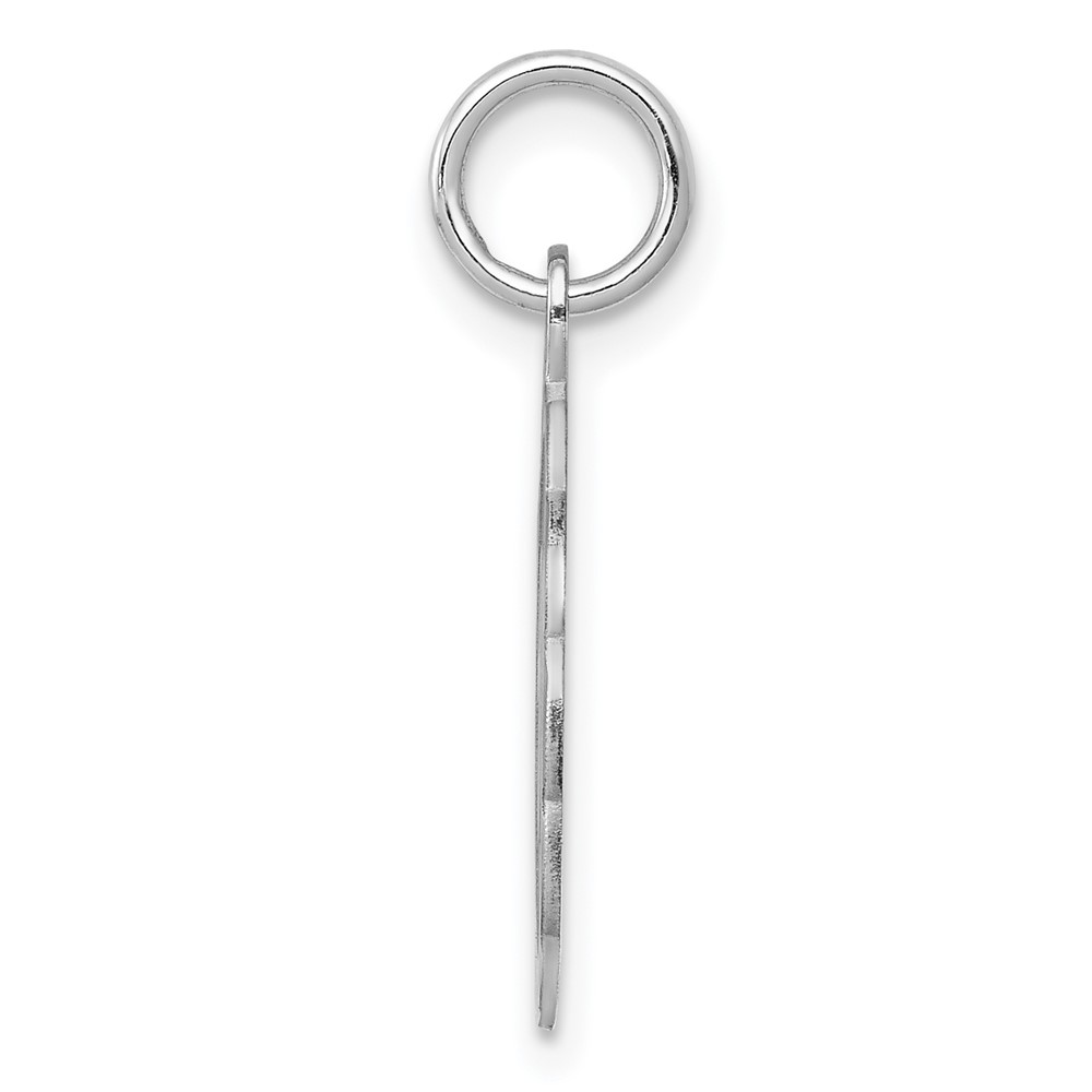 Sterling Silver/Rhodium-plated Brocaded Letter V Initial Pendant (QC4161V)