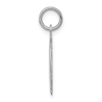 Sterling Silver Rhodium-plated Brocaded Letter W Initial Pendant view 2