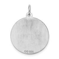 Sterling Silver Rhodium-plated Brocaded Letter B Initial Charm view 4