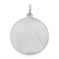 Sterling Silver Rhodium-plated Brocaded Letter D Initial Charm view 4