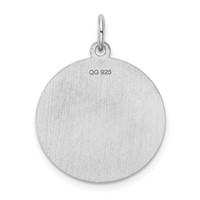 Sterling Silver Rhodium-plated Brocaded Letter E Initial Charm view 4