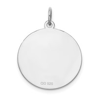 Sterling Silver Rhodium-plated Brocaded Letter F Initial Charm view 4