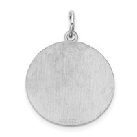 Sterling Silver Rhodium-plated Brocaded Letter H Initial Charm view 4