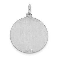 Sterling Silver Rhodium-plated Brocaded Letter J Initial Charm view 4
