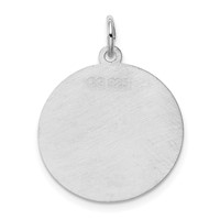 Sterling Silver Rhodium-plated Brocaded Letter M Initial Charm view 4