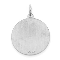 Sterling Silver Rhodium-plated Brocaded Letter P Initial Charm view 4