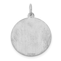 Sterling Silver Rhodium-plated Brocaded Letter T Initial Charm view 4