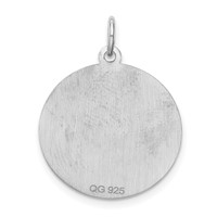 Sterling Silver Rhodium-plated Brocaded Letter W Initial Charm view 4