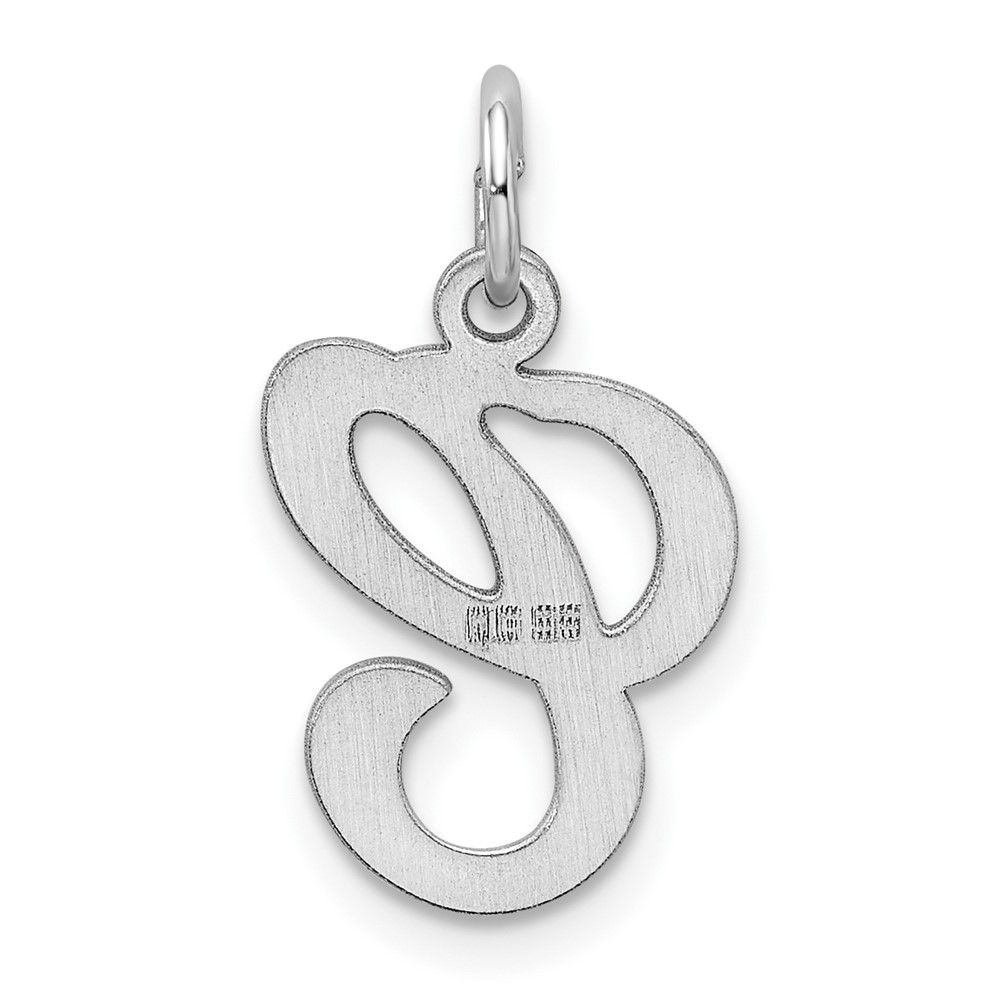 Sterling Silver Rhodium-plated Stamped Letter C Initial Charm (QC4163C)