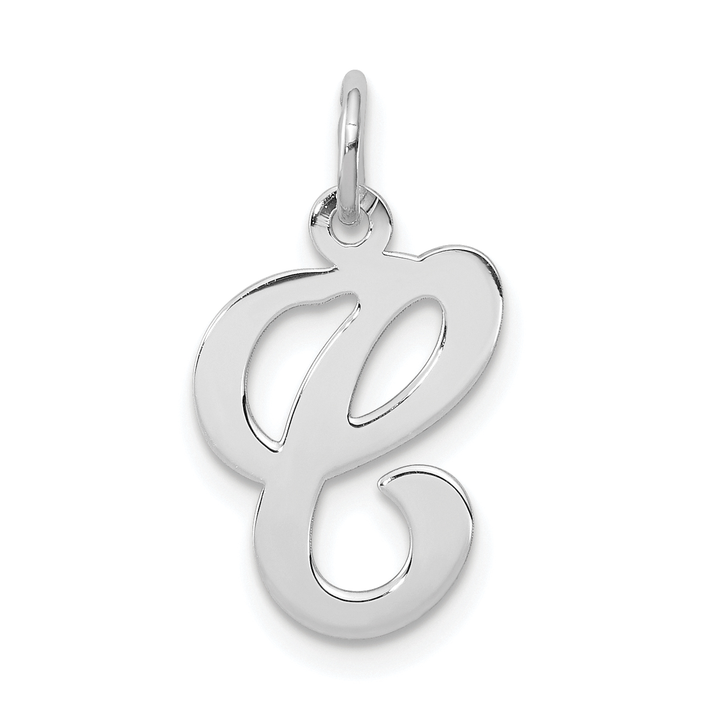 Sterling Silver Rhodium-plated Stamped Letter C Initial Charm (QC4163C)