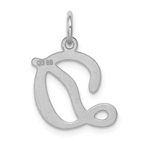 Sterling Silver Rhodium-plated Stamped Letter D Initial Charm view 4