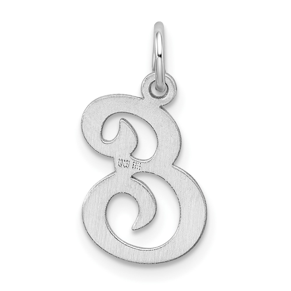 Sterling Silver Rhodium-plated Stamped Letter E Initial Charm (QC4163E)