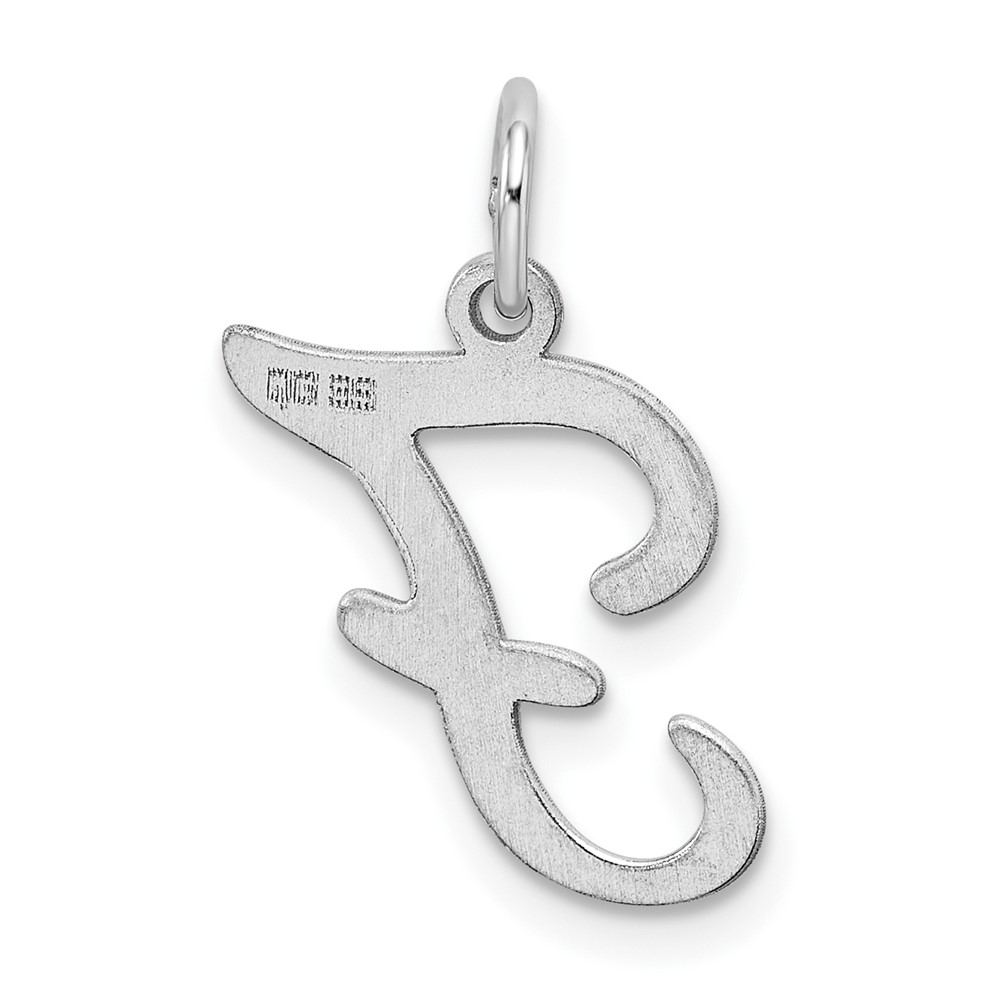 Sterling Silver Rhodium-plated Stamped Letter F Initial Charm (QC4163F)
