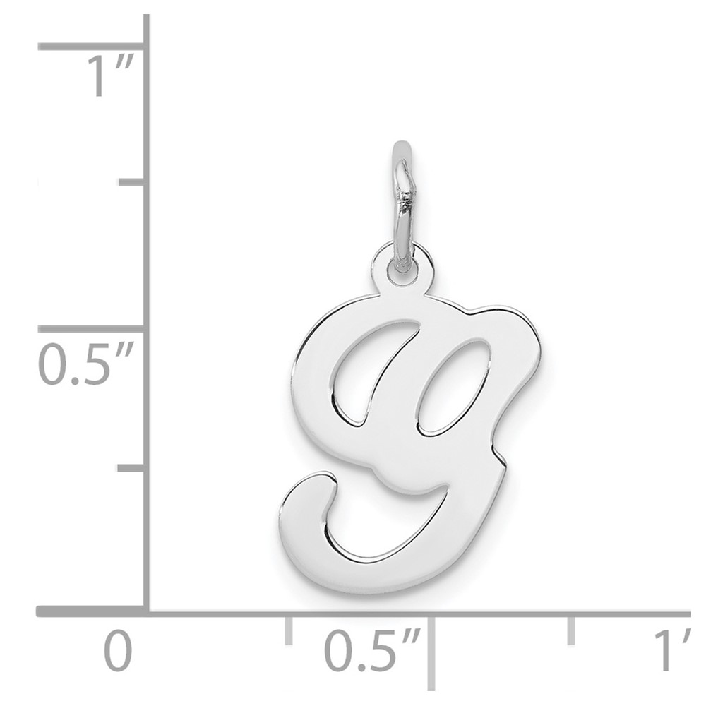 Sterling Silver Rhodium-plated Stamped Letter G Initial Charm (QC4163G)
