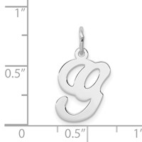 Sterling Silver Rhodium-plated Stamped Letter G Initial Charm view 3