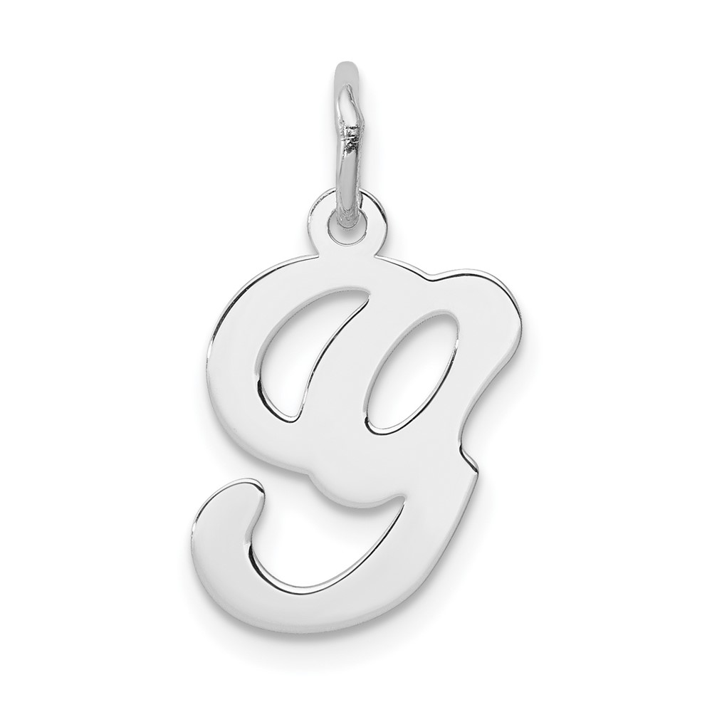 Sterling Silver Rhodium-plated Stamped Letter G Initial Charm (QC4163G)