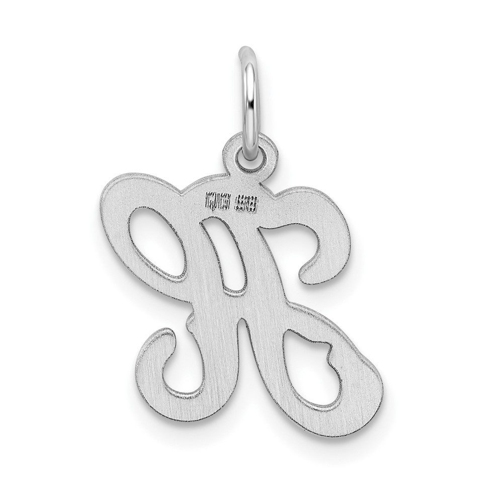 Sterling Silver Rhodium-plated Stamped Letter H Initial Charm (QC4163H)