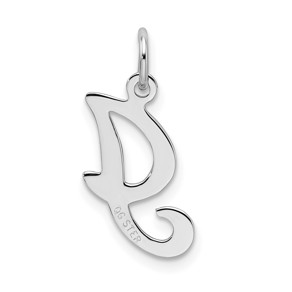 Sterling Silver Rhodium-plated Stamped Letter I Initial Charm (QC4163I)