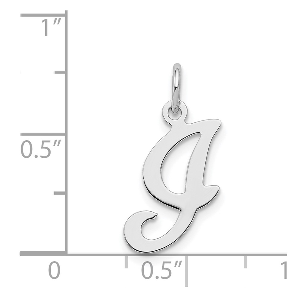 Sterling Silver Rhodium-plated Stamped Letter I Initial Charm (QC4163I)