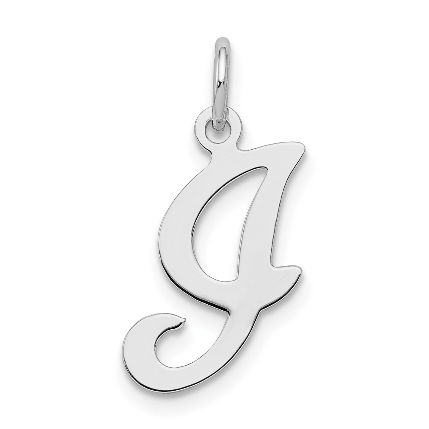 Sterling Silver Rhodium-plated Stamped Letter I Initial Charm (QC4163I)