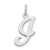Sterling Silver Rhodium-plated Stamped Letter I Initial Charm view 1