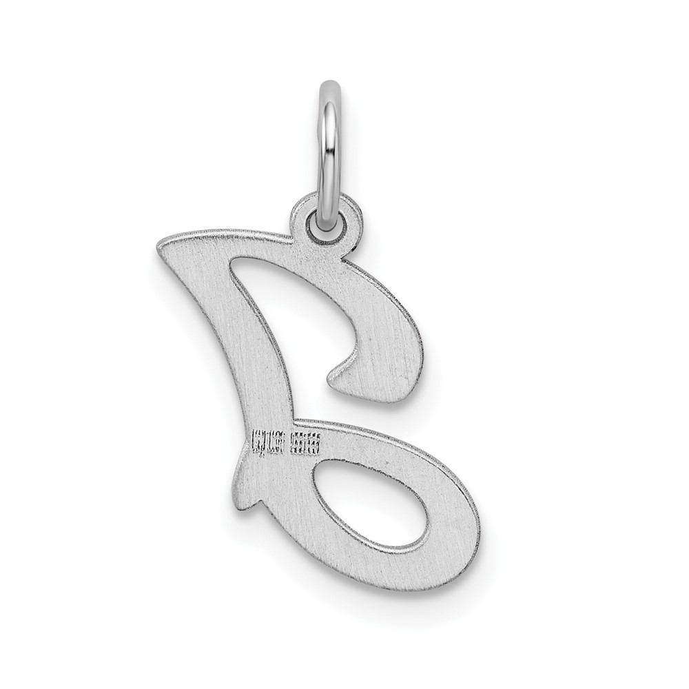 Sterling Silver Rhodium-plated Stamped Letter J Initial Charm (QC4163J)