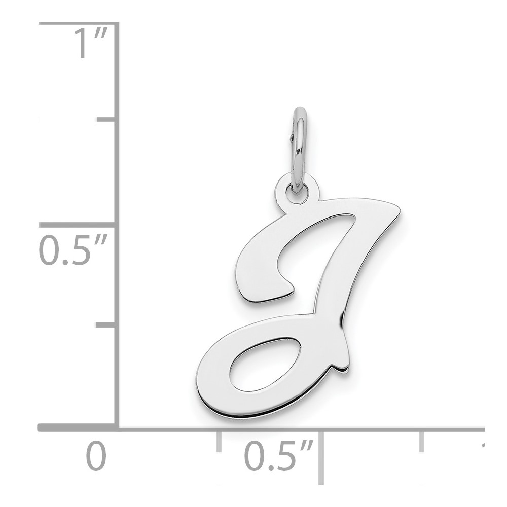 Sterling Silver Rhodium-plated Stamped Letter J Initial Charm (QC4163J)