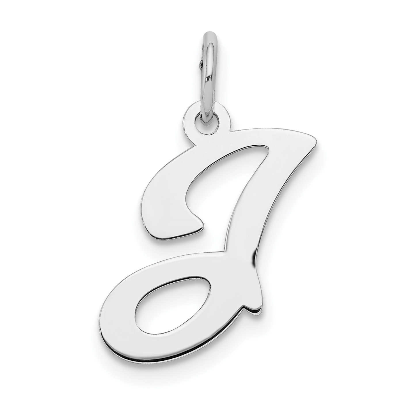 Sterling Silver Rhodium-plated Stamped Letter J Initial Charm (QC4163J)