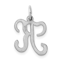 Sterling Silver Rhodium-plated Stamped Initial K Charm view 3