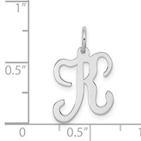 Sterling Silver Rhodium-plated Stamped Initial K Charm view 4