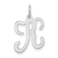 Sterling Silver Rhodium-plated Stamped Initial K Charm view 1