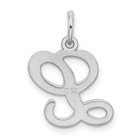 Sterling Silver Rhodium-plated Stamped Letter L Initial Charm view 3