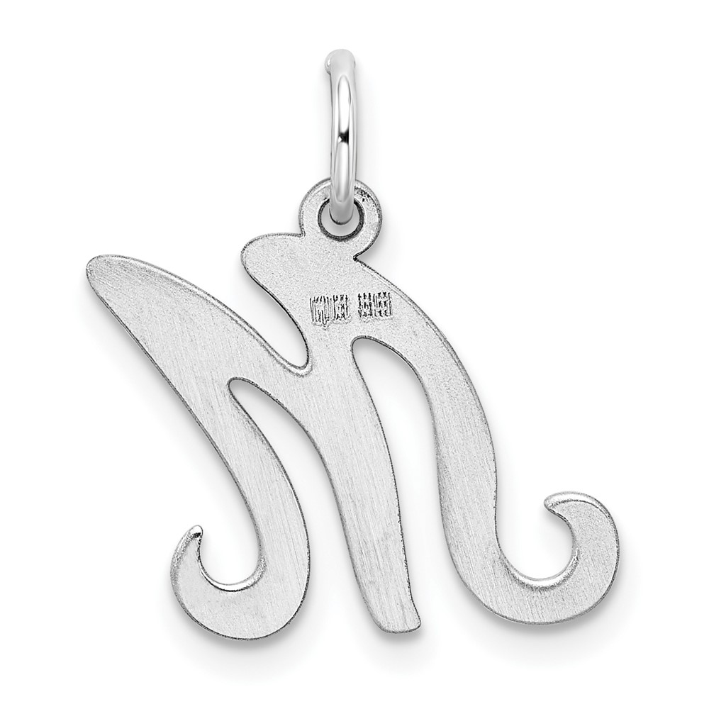 Sterling Silver Rhodium-plated Stamped Letter M Initial Charm (QC4163M)