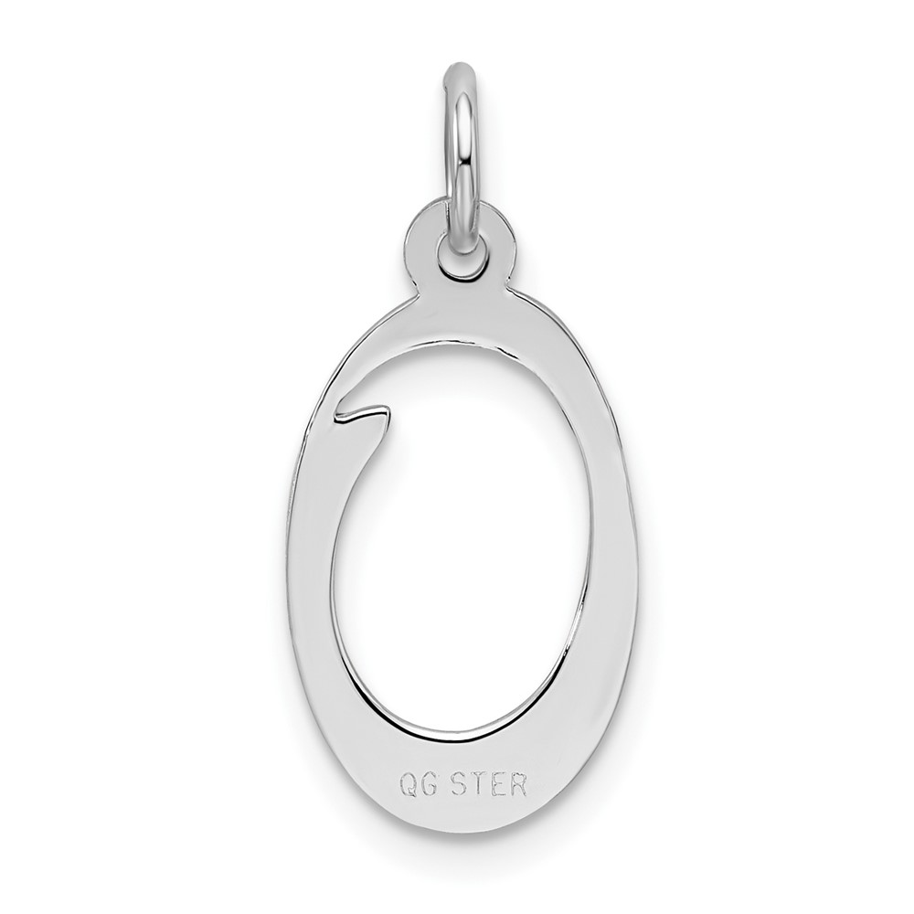 Sterling Silver Rhodium-plated Stamped Letter O Initial Charm (QC4163O)