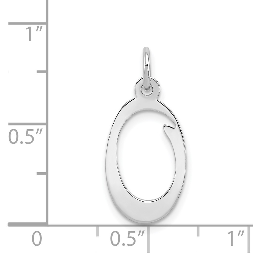 Sterling Silver Rhodium-plated Stamped Letter O Initial Charm (QC4163O)