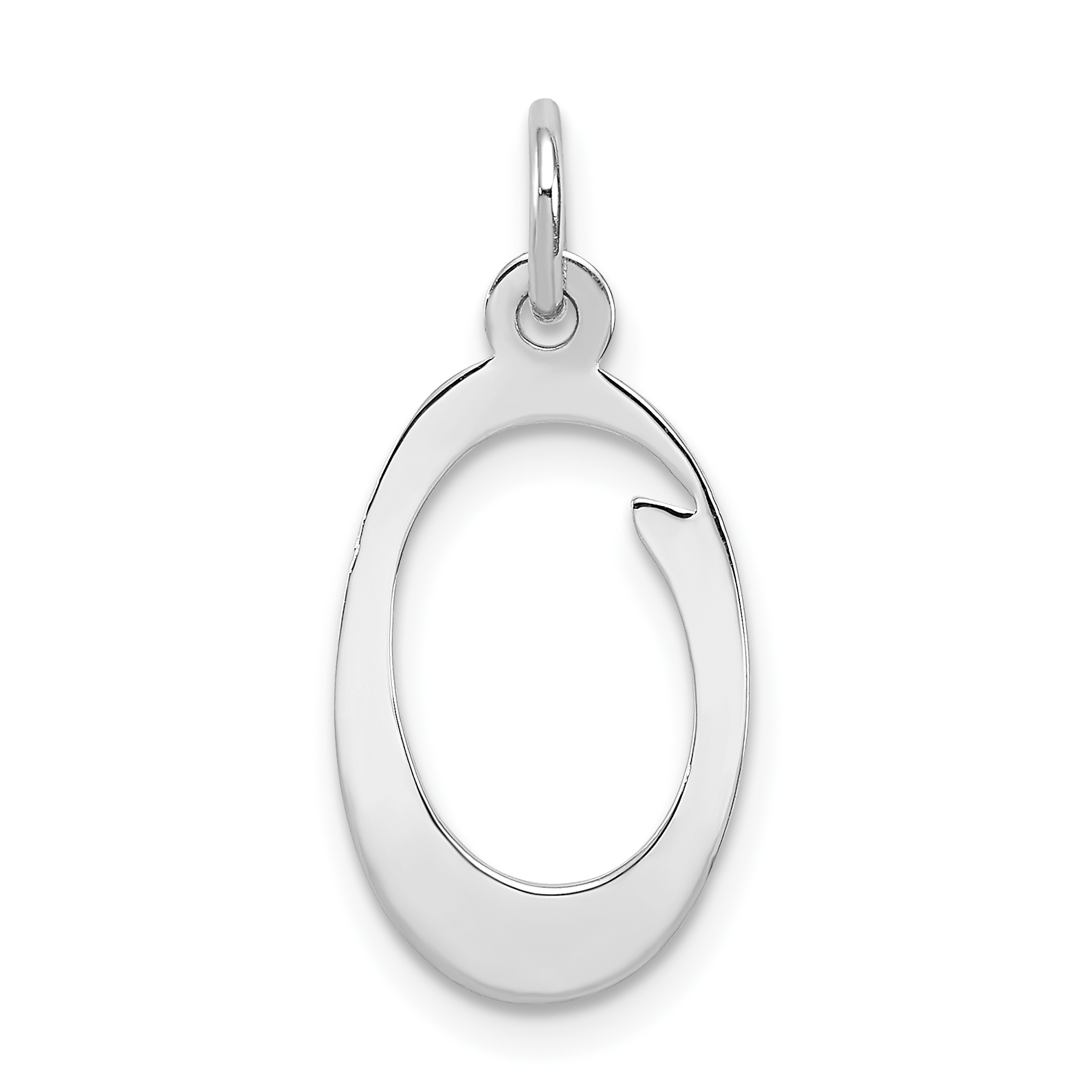 Sterling Silver Rhodium-plated Stamped Letter O Initial Charm (QC4163O)