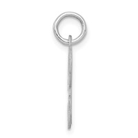 Sterling Silver Rhodium-plated Stamped Letter R Initial Charm view 2