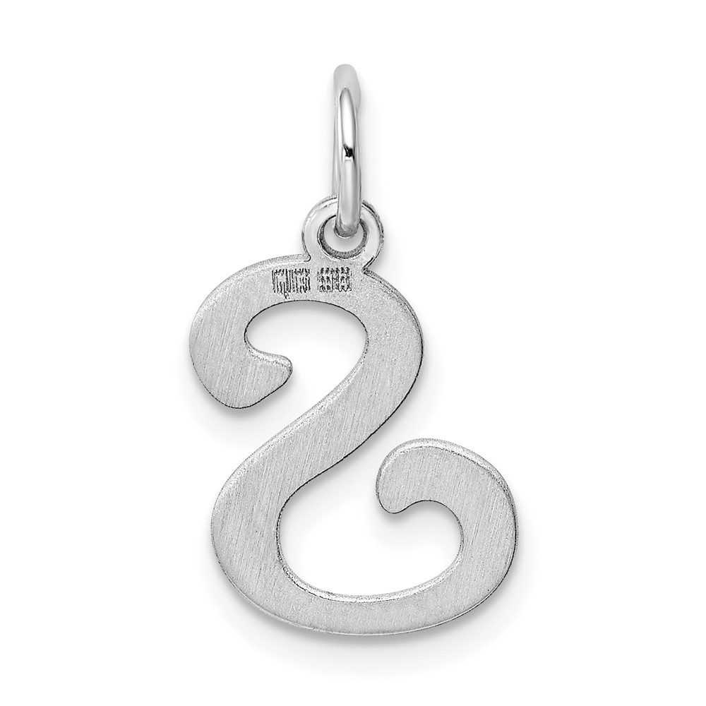 Sterling Silver Rhodium-plated Stamped Letter S Initial Charm (QC4163S)