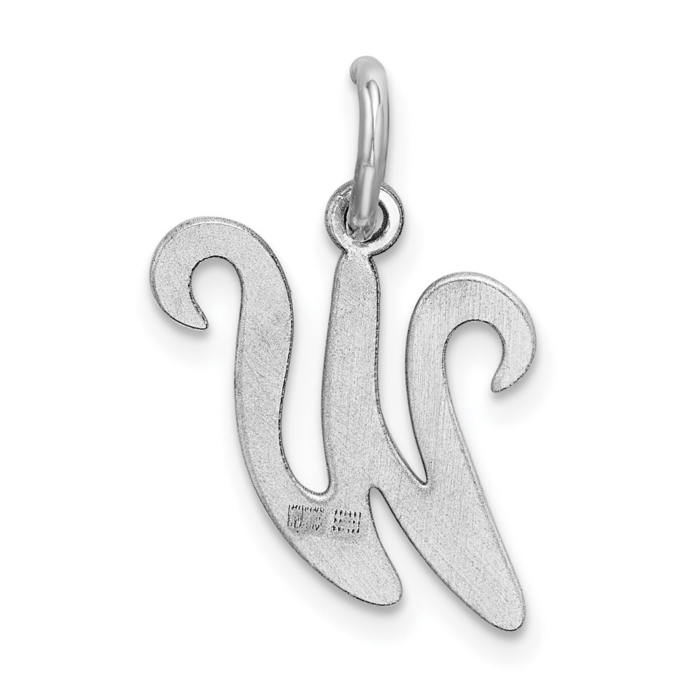 Sterling Silver Rhodium-plated Stamped Letter W Initial Charm (QC4163W)