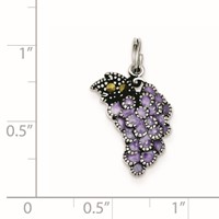 Sterling Silver Enameled Purple Grape Charm view 2